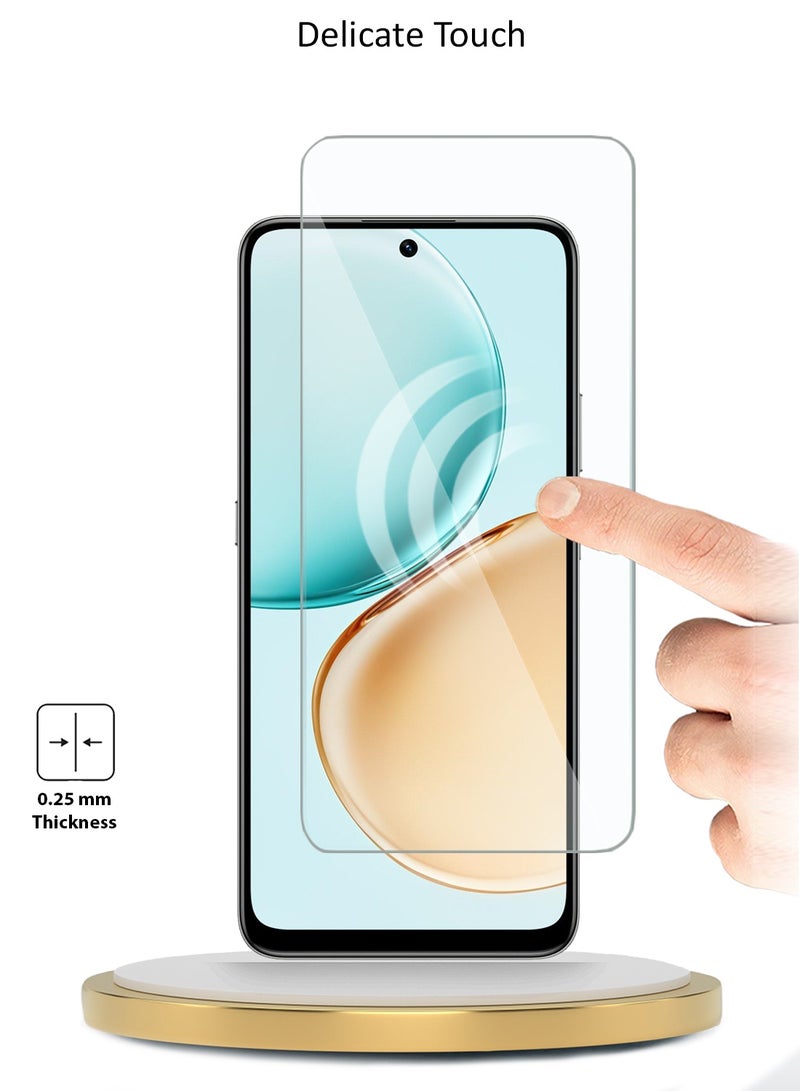 دبليو تيك حماية شاشة زجاجية مصفحة 9H 2.5D من Honor X7d 4G 2025 سلسلة وتكنولوجيا Premium بحواف منحنية (MSG9CN) - شفافة - Image 4