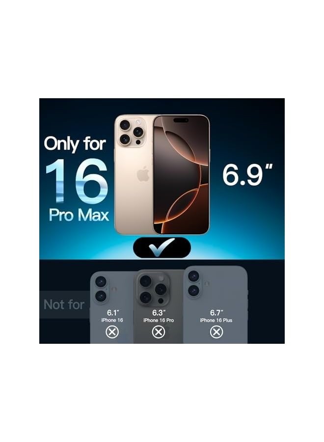 جي تيك واقي شاشة لهاتف iPhone 16 Pro Max مقاس 6.9 بوصة، طبقة من الزجاج المقوى مع أداة تثبيت سهلة، صديق للحافظة، شفاف عالي الدقة، 3 عبوات - Image 2