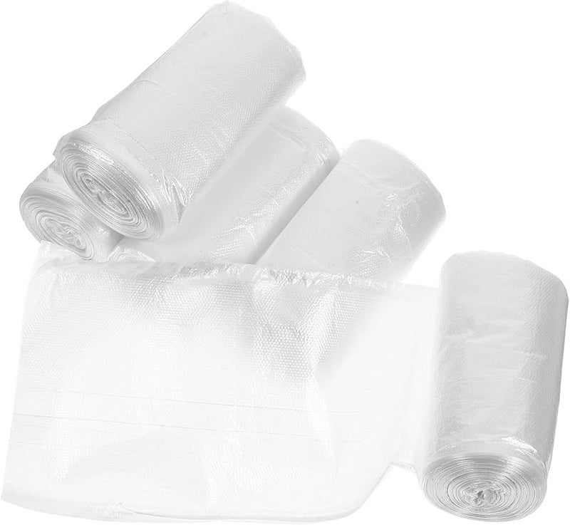 Thickened White Plastic Garbage Bags 5 Rolls Leak Resistant For Kitchen Bathroom - Image 1
