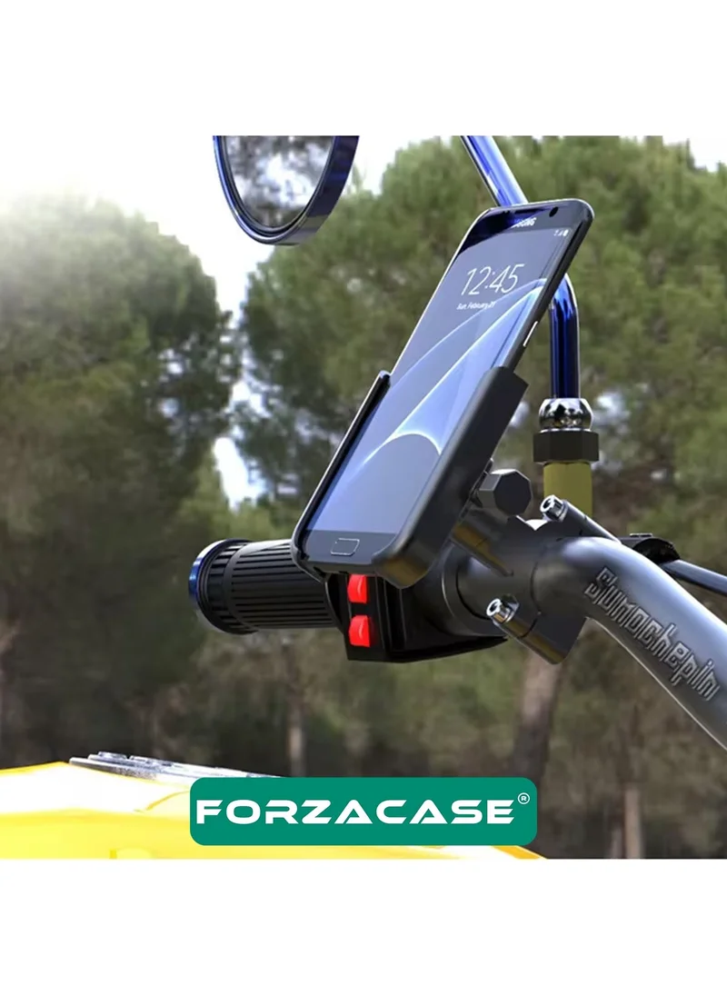 Forzacase Metal Phone Holder with Handlebar Mount for Bike Motorcycle Scooter - FC687