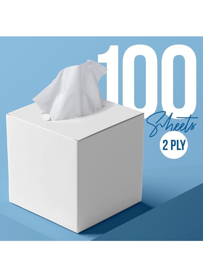 NICE Touch مناديل وجه ناعمة - 2 طبقة X 48 صندوق مكعب يحتوي على 100 ورقة لكل صندوق - 4800 مناديل فاخرة ناعمة وامتصاص لجميع أنواع البشرة وأي مناسبة - Image 2