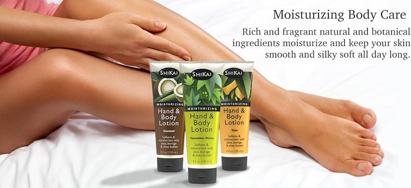 ShiKai Natural Moisturizing Hand & Body Lotion with Aloe, Borage, and Shea Butter - Gardenia Scent, 8 Ounce, Pack of 3 - Image 4