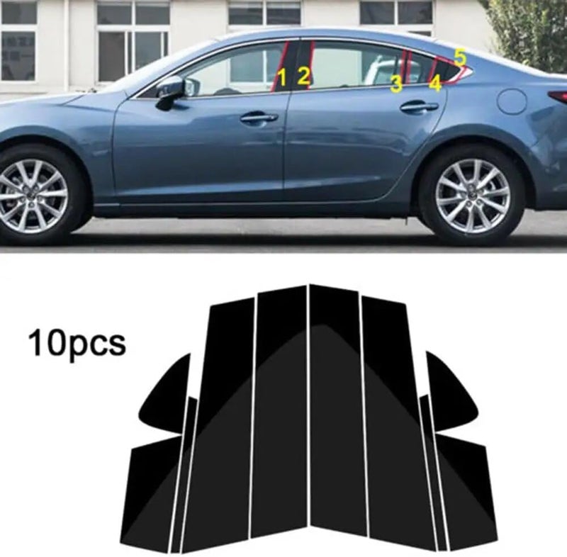 QASULER 10PC Window Pillar Trim for Mazda 6 Atenza - Image 2