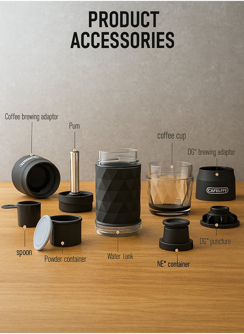 F.A.M.S Portable Espresso Maker 3-in-1 – Compatible with Coffee Powder, Nespresso® & Dolce Gusto® Capsules – Manual Hand Press Coffee Machine with Full Accessory Set – No Battery or Electricity Needed (White)  - Image 3