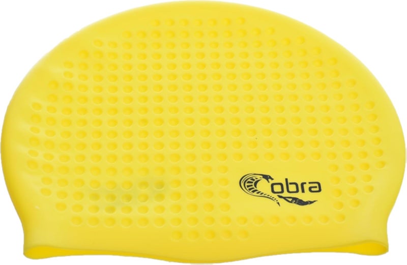 Cobra High Quality Silicone Swimming Cap For Adults - Black