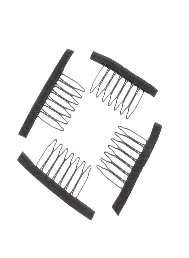 في هونج 30 ملحقًا للشعر المستعار: أمشاط ومشابك ذات 7 أسنان لتثبيت الشعر المستعار، وصنع القبعات، وتركيب قطع الشعر (أسود) - Image 3