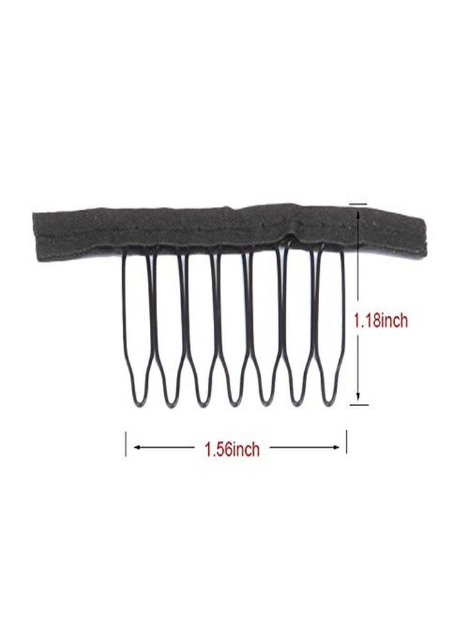 في هونج 30 ملحقًا للشعر المستعار: أمشاط ومشابك ذات 7 أسنان لتثبيت الشعر المستعار، وصنع القبعات، وتركيب قطع الشعر (أسود) - Image 2