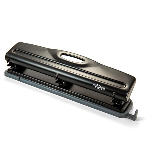Achieva Economy 3-Hole Punch, 12 Sheet Capacity, Black (90140) - Image 1