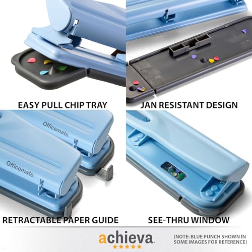 Achieva Economy 3-Hole Punch, 12 Sheet Capacity, Black (90140) - Image 3