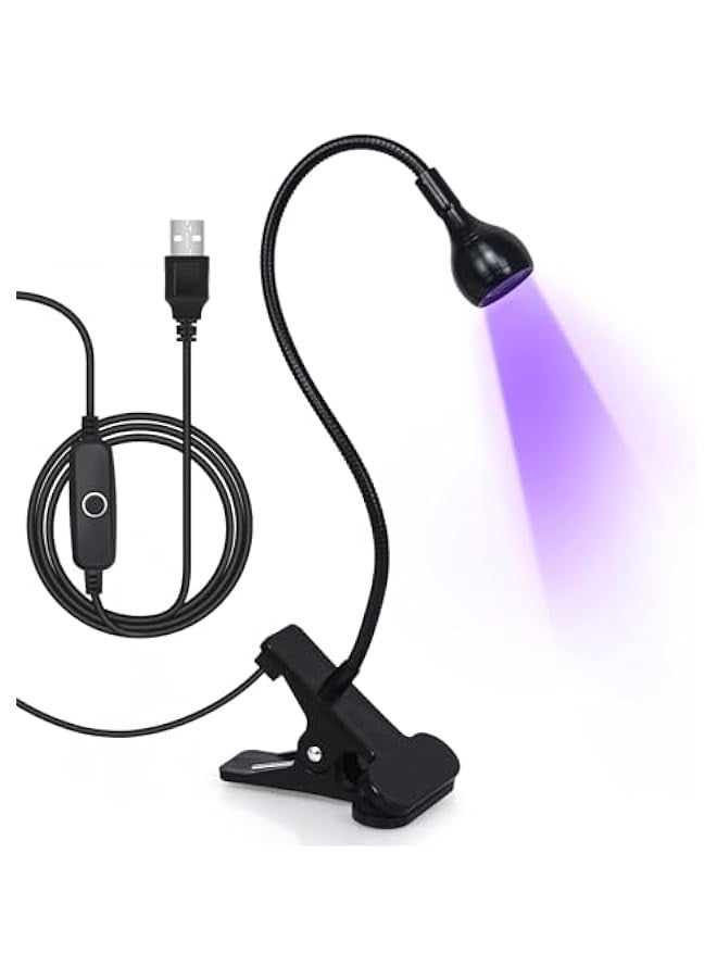 TRASSLE Nail Lamp LED Nail Manicure Dryer Curing Light with Black Gooseneck and Clamp for Gel Nails - Image 1