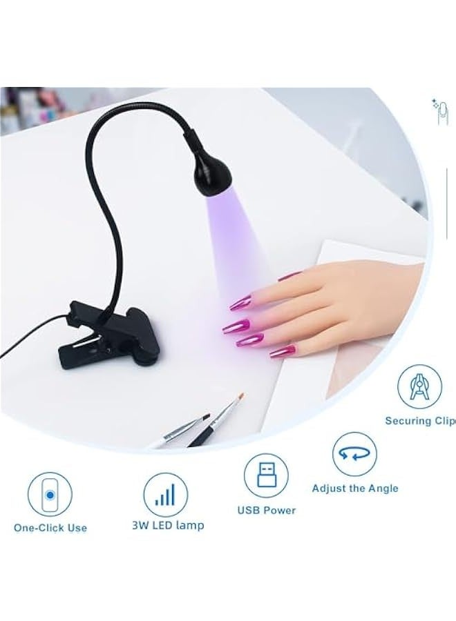 TRASSLE Nail Lamp LED Nail Manicure Dryer Curing Light with Black Gooseneck and Clamp for Gel Nails - Image 3