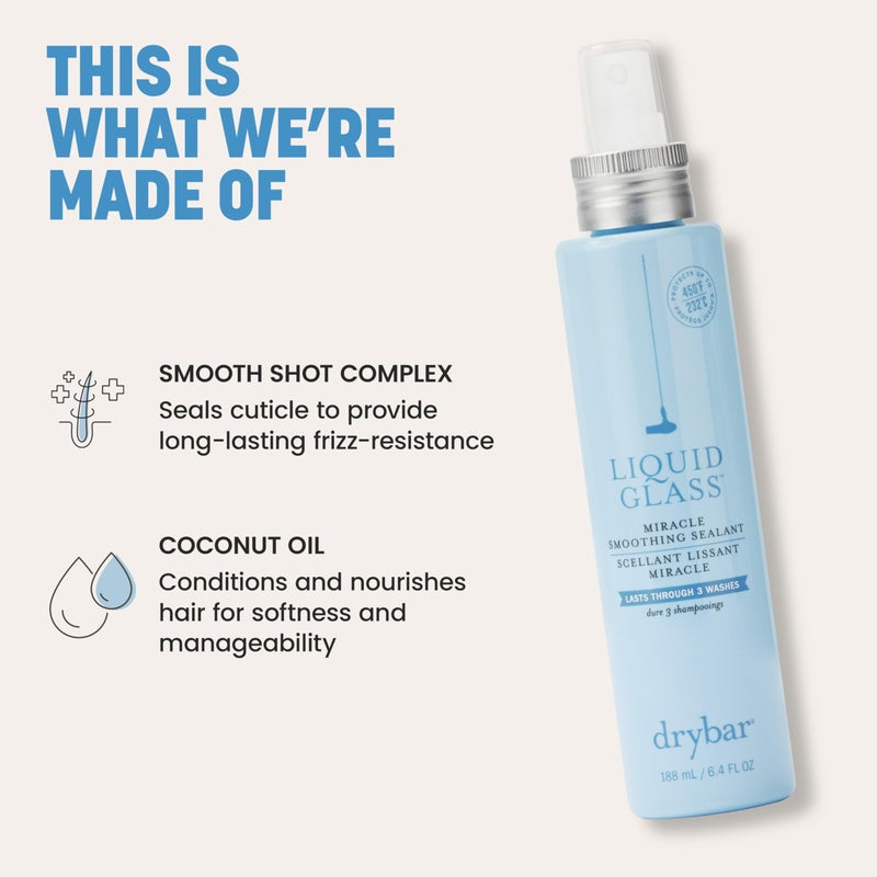Drybar سيروم دري بار السائل الزجاجي المرطب الغني - معالج تنعيم للشعر الناعم والمتوسط | واقي حراري للشعر، يدوم حتى 3 غسلات لمقاومة التجاعيد طويلة الأمد ولمسة لامعة عالية - Image 4