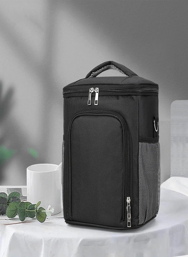 Mancro Breastmilk Cooler Bag with 2 Ice Pack, Baby Bottles Up to 9 Ounce, Breast Milk Cooler for Nursing Mom (Rectangular Black) - Image 3