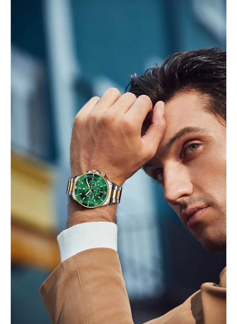 Sapphero SAPPHERO Mens Watches Analog Quartz Chronograph Stainless Steel Watches for Men 50M Waterproof Men's Wrist Watches with Calendar Luxury Business Work Casual Watch Elegant Gifts for Men
