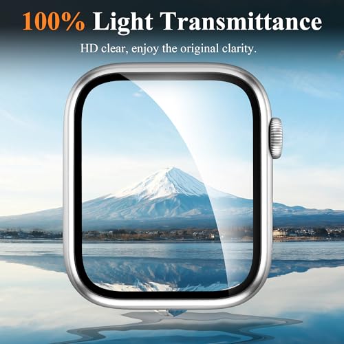 EWUONU [2 Pack] Tempered Glass Screen Protector for Apple Watch SE(2nd Gen)/SE Series 6/5/4 40mm, Metal Frame Full Coverage Waterproof Bubble-Free Anti-Scratch HD Clear Film for iWatch SE 2/SE/6/5/4 - Image 5