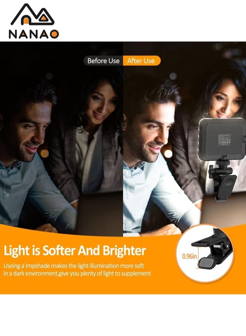 ناناو Photography Light Clip on Phone Laptop,Video Light,Portable LED Camera Fill Light Panel,Pocket LED Phone Light,Dimmable 3 Lighting Effects,Rechargeable LED Lighting for Video Conference,TikTok,Youtube - Image 2