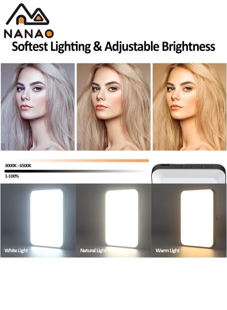 ناناو Photography Light Clip on Phone Laptop,Video Light,Portable LED Camera Fill Light Panel,Pocket LED Phone Light,Dimmable 3 Lighting Effects,Rechargeable LED Lighting for Video Conference,TikTok,Youtube - Image 4
