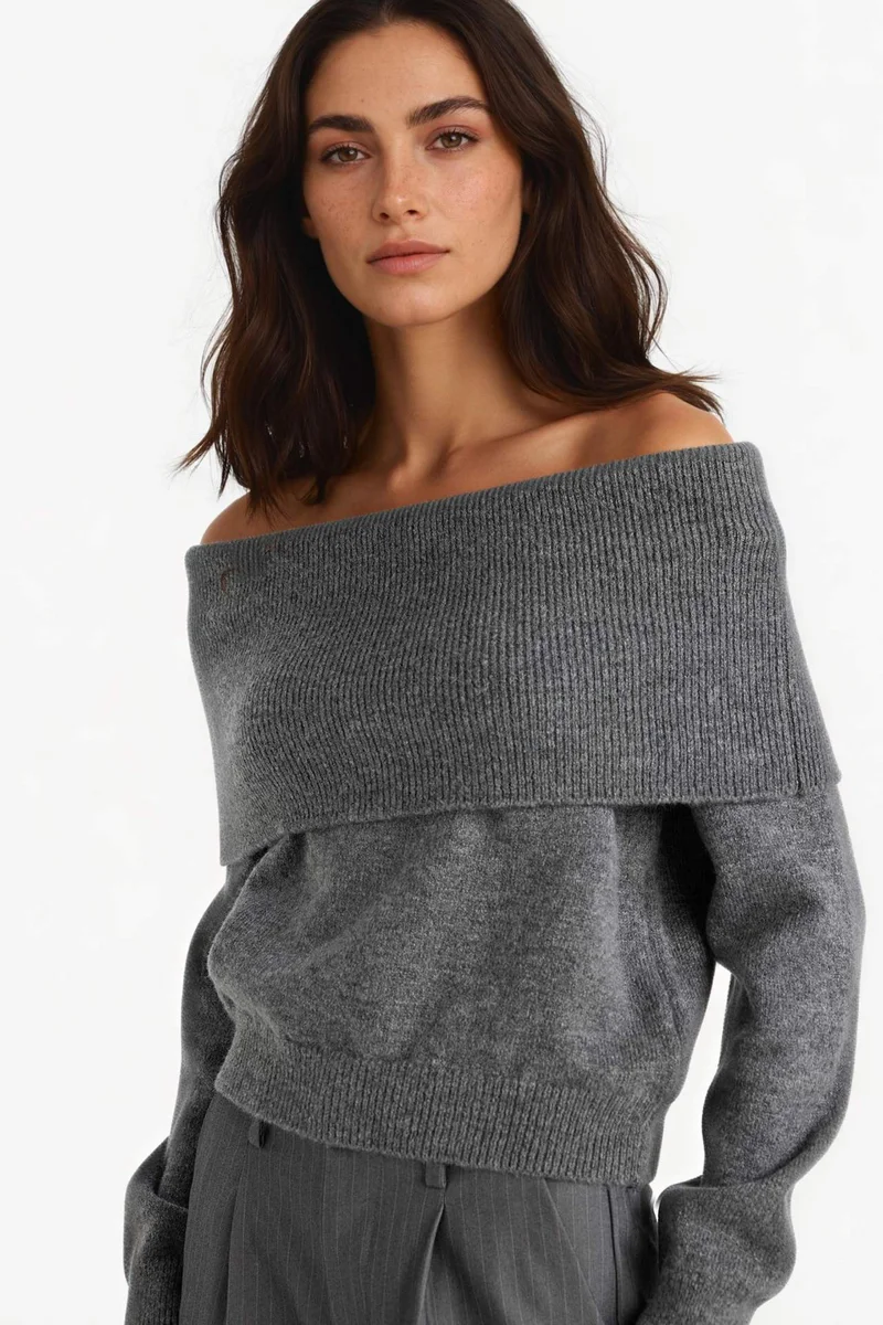 DeFacto Regular Fit Strapless Knitwear Pullover
