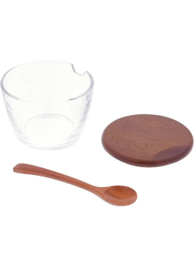 BILLI Billi 3 Condiment Set With Wood Tray Lid & Spoon