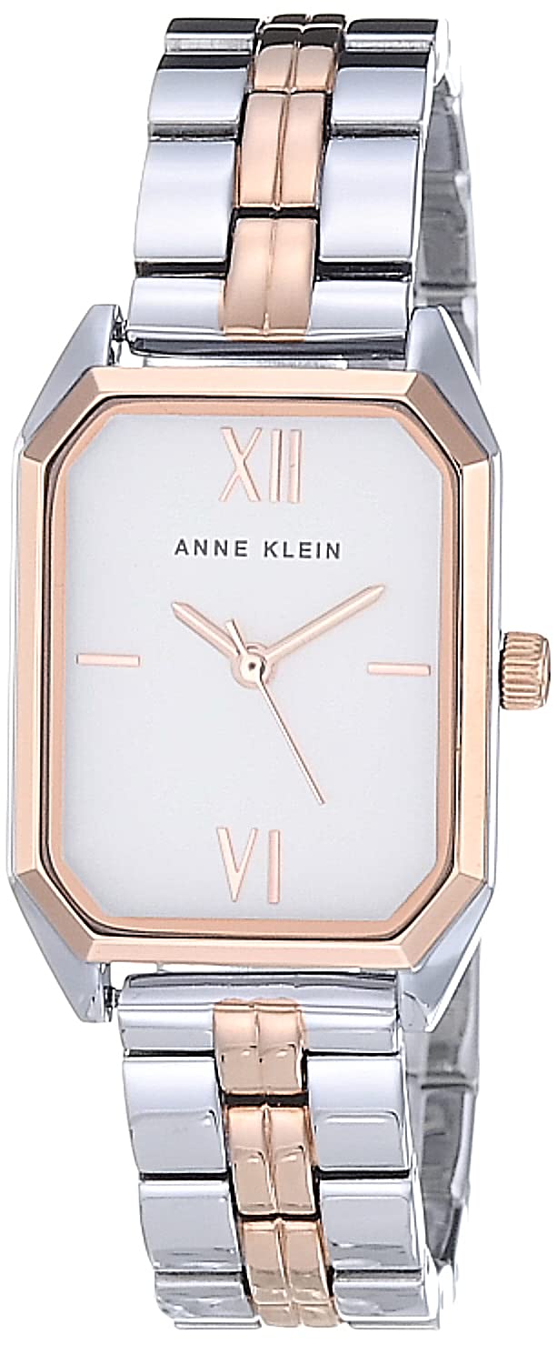 Anne Klein Women Japanese Quartz Dress Watch with Metal Strap, Silver, 14 (Model: AK/3775SVRT) - Image 1