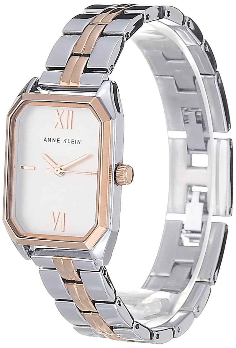 Anne Klein Women Japanese Quartz Dress Watch with Metal Strap, Silver, 14 (Model: AK/3775SVRT) - Image 4