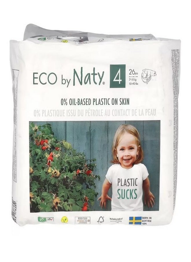 Naty Diapers for Sensitive Skin Size 4 15 40 lbs 7 18 kg 26 Diapers  - Image 1