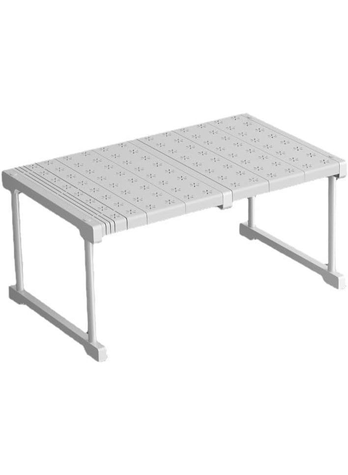 U-HOOME Stackable Closet Tension Shelf, Rod Extendable Adjustable Storage Rack Separator Cabinet Divider Wardrobe Shoe Wardrobe Organizer DIY Bedroom 2PCS - Image 4