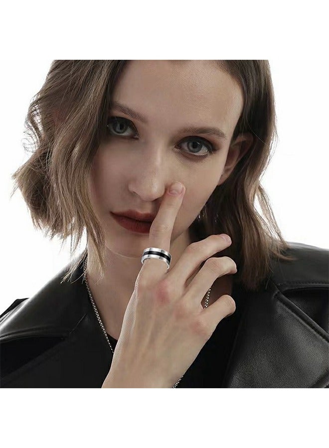 Titanium Wedding Band Steel Ring For Men And Women Size 10 - Image 2