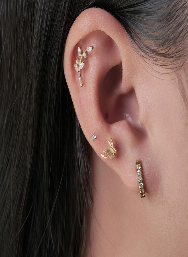 limerencia F136 Hypoallergenic Titanium 18G Internal Thread Piercing Jewelry,6mm 8mm 10mm G23 Flat Back Stud Earring for Women Men Tragus Cartilage Helix Conch Medusa Nose(1PC) - Image 3