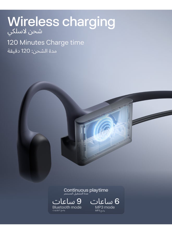 SHOKZ OpenSwim Pro Bone Conduction Headphones - Wireless, IP68, Bluetooth 5.4, 32GB MP3 Storage, Grey - Image 2