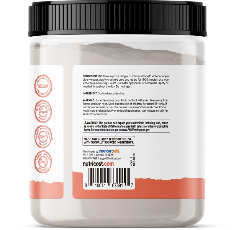 Nutricost Essentials Bentonite Clay (1 LB) - Rejuvenating Clay Mask - Image 4