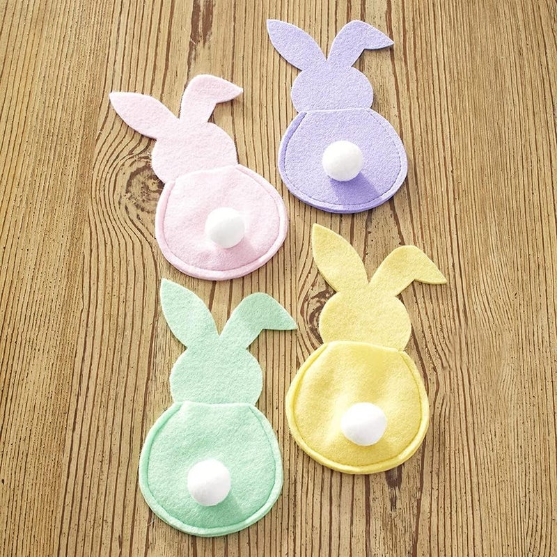 GLOGLOW Easter Table Decor, Felt Cutlery Holders, Easter Bunny Pouch Bags, Perfect for Spring Table Settings (As Shown5) - Image 4