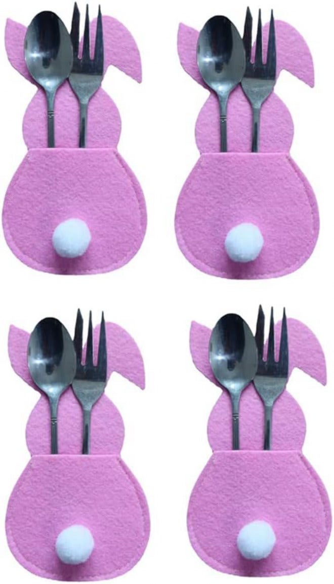 GLOGLOW Easter Table Decor, Felt Cutlery Holders, Easter Bunny Pouch Bags, Perfect for Spring Table Settings (As Shown5) - Image 3