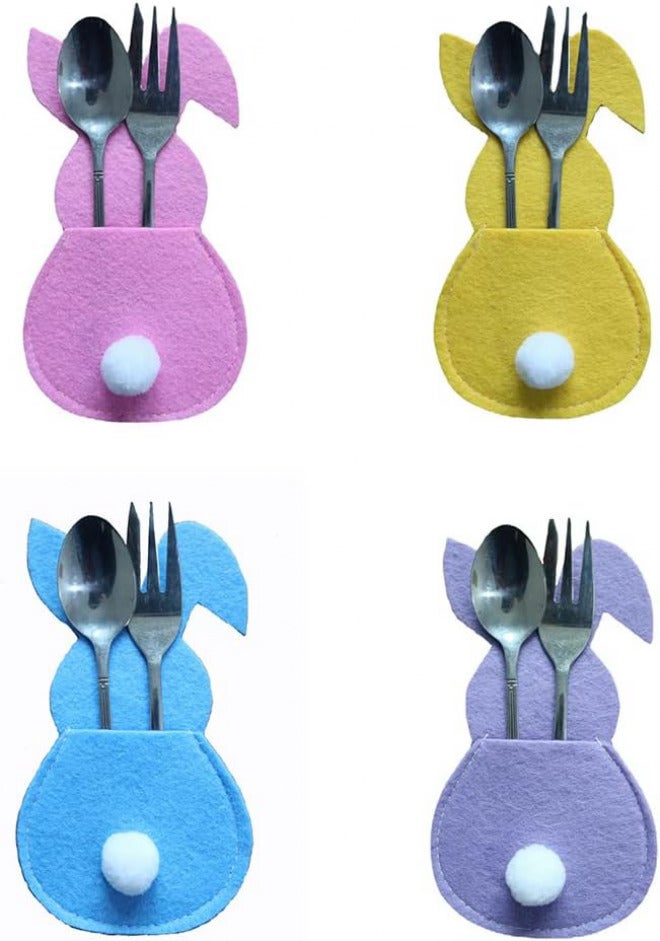 GLOGLOW Easter Table Decor, Felt Cutlery Holders, Easter Bunny Pouch Bags, Perfect for Spring Table Settings (As Shown5) - Image 5