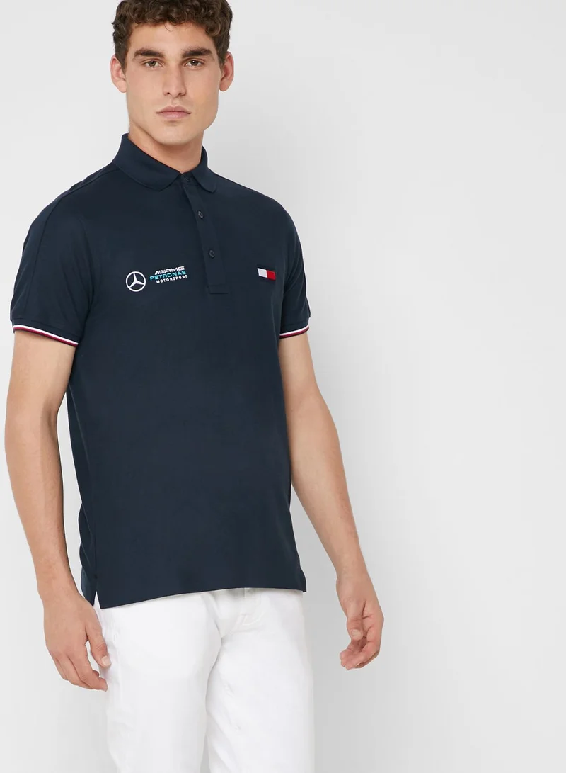 TOMMY HILFIGER Mercedes Benz Essential Logo print Polo
