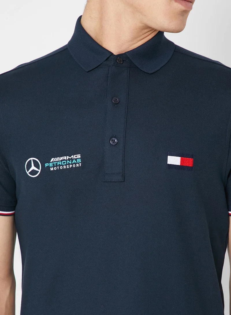 TOMMY HILFIGER Mercedes Benz Essential Logo print Polo