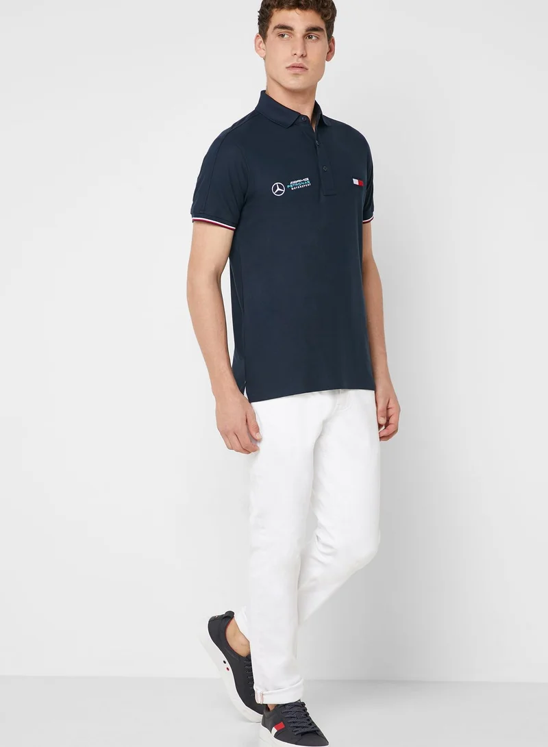 TOMMY HILFIGER Mercedes Benz Essential Logo print Polo