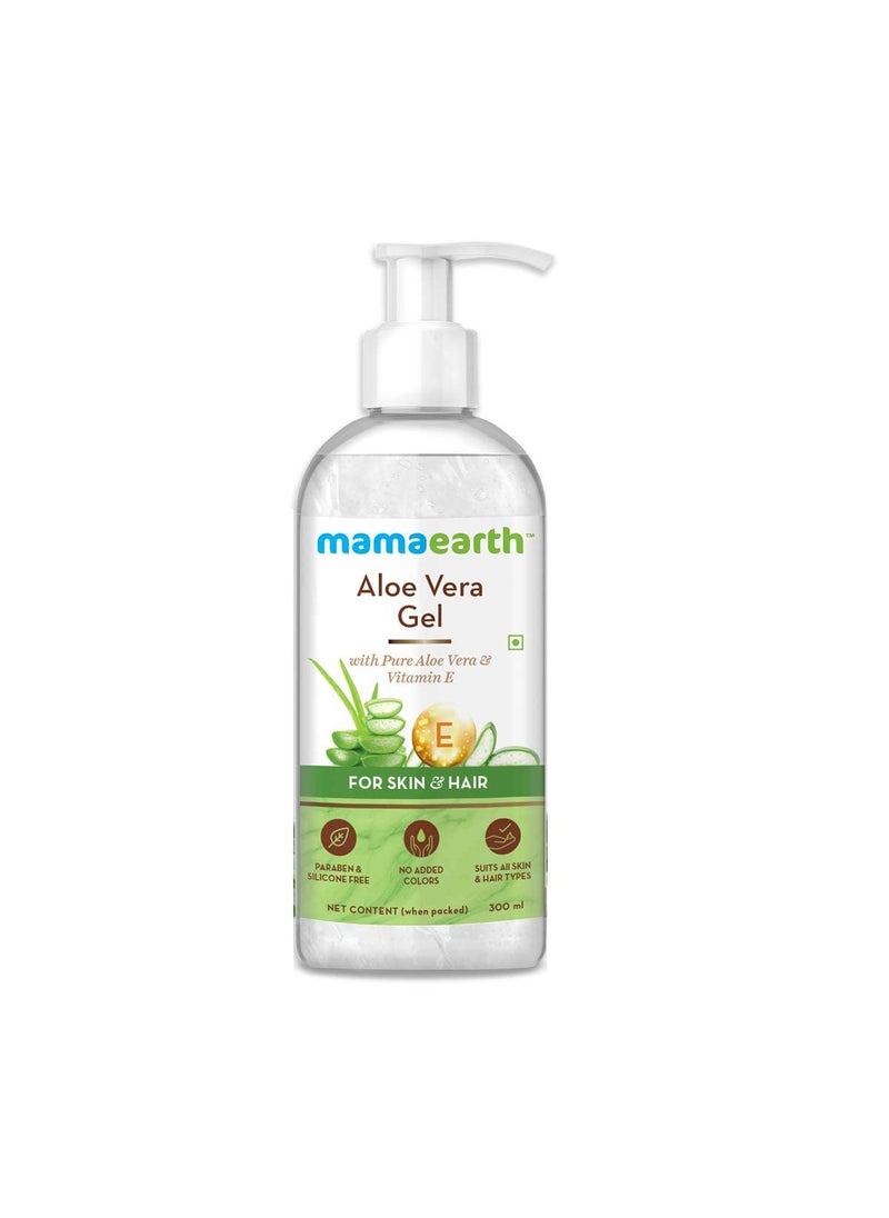 Mamaearth Mamaearth Aloe Vera Gel for Skin  Hair  Hydrates Dry Skin  Scalp  Reduces Sunburn  Wrinkles  Deep Nourishment for All Skin  Hair Types  1014 Fl Oz300ml 