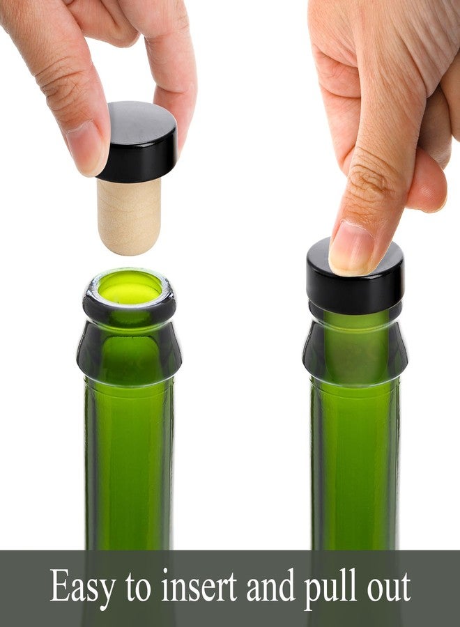 فاسموف مجموعة فاسموڤ من 100 سدادة فلين على شكل حرف T، سدادة فلين على شكل حرف T، سدادة زجاجة نبيذ قابلة لإعادة الاستخدام، سدادات فلين لزجاجات النبيذ والبيرة، أسود - Image 3