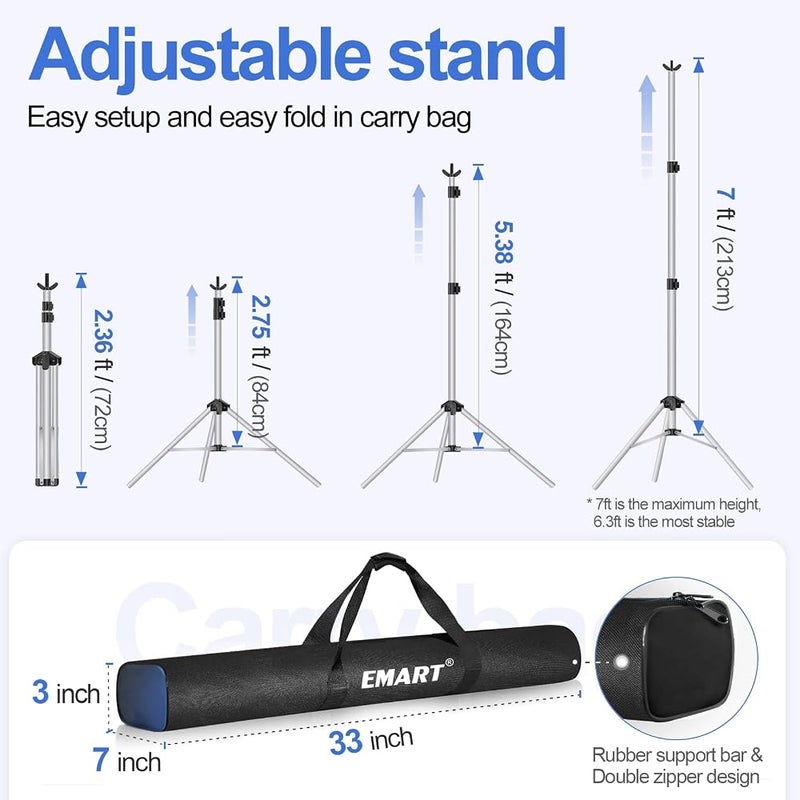 EMART Backdrop Stand 10x7ft(HxW),Background Support for Photography,Silver - Image 4