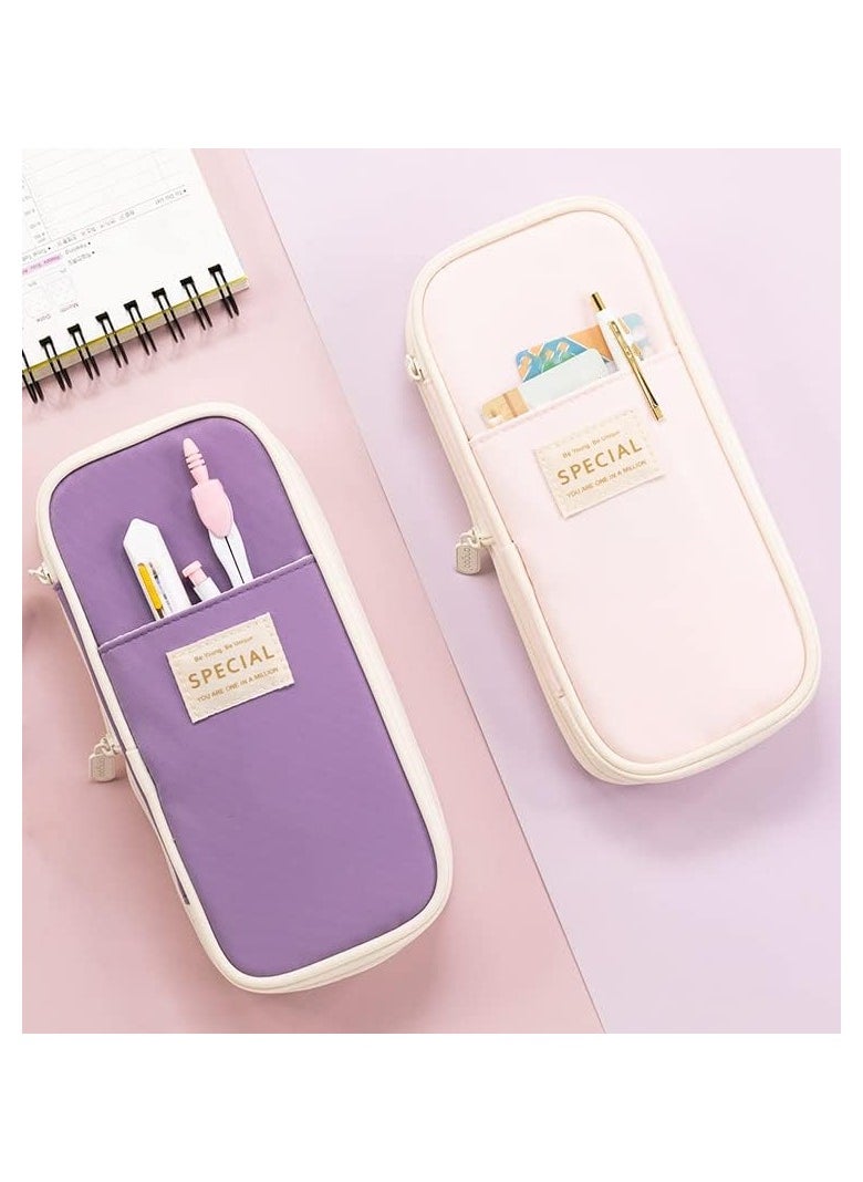 Generic - Colorful Large Storage Pencil Box Pen Bag with Zipper Large Capacity Storage Bag, Suitable for Office Travel Storage Box - Image 1