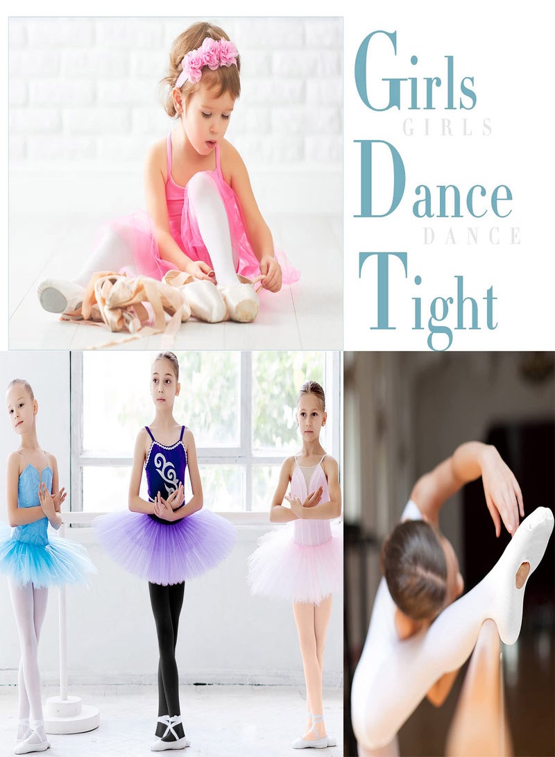 Girls Ballet Tights - 4 Pairs Soft Dance Tights for Toddlers and Kids, Comfortable Elastic Tights for School Uniforms and Costumes, Ballerina Leggings for Ages 6-10 - Image 4