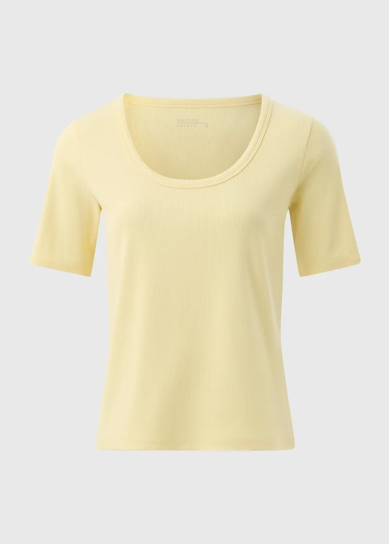 Matalan Yellow Scoop Neck Ribbed Fitted T-Shirt