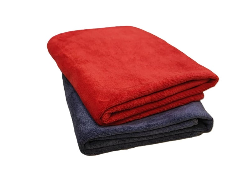ZEDFIBER Microfiber Gym Hand and Face Towel for Workout, Compact Sports Sweat Absorption Towel, Red & Grey - Image 1