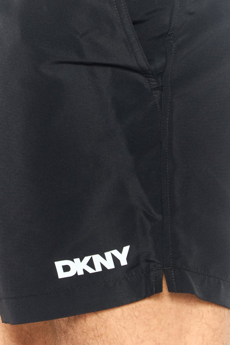 DKNY Men Brand Logo Board Shorts, Black  - Image 3
