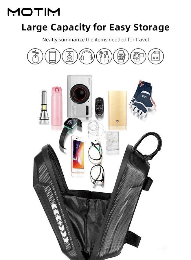 Motim Universal Electric Scooter Bag Bike Bag, Waterproof EVA Handlebar Bag Front Frame Hanging Bag Storage Pouch for Electric Scooter/Bike/Motorcycle, 2L Cycling Bag for Mobile Phones, Glasses, Headphones - Image 4