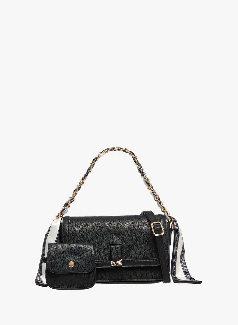 Sasha Sasha-SAM-Promo-WW-Crossbody bag w/flap opening & mini pouch-Black-Q2-AW25