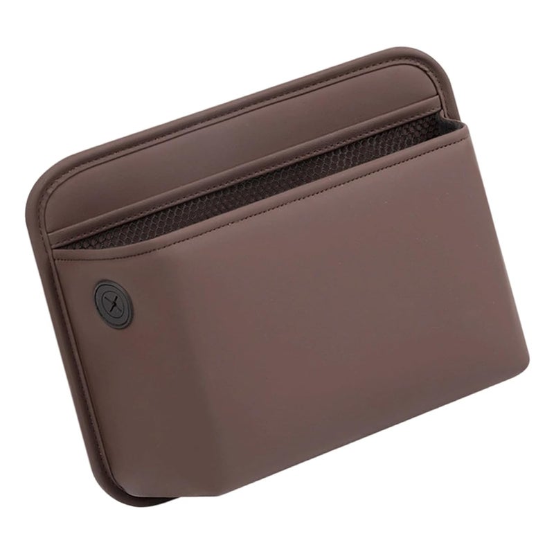 Leather Automotive Trash Can Bin with Leakproof and Easy Features for Car Cabin Organization Quick Install Leather Car Trash Can Featuring Leakproof Design Storage Box Large Capacity and - Image 1