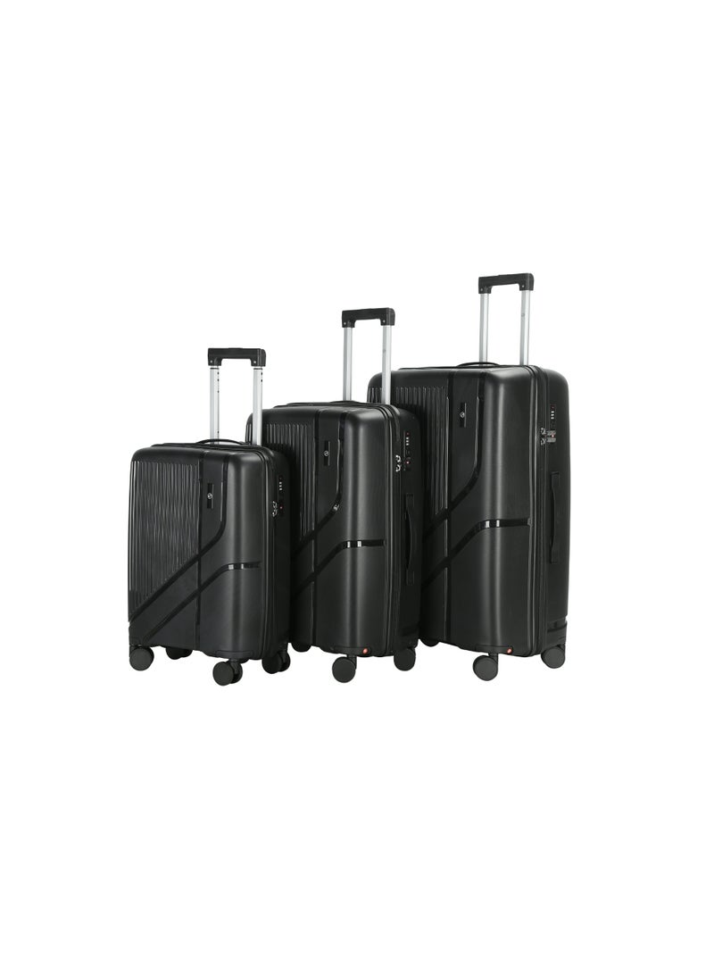 اتش تي H.T 3-Piece Luggage Set – Hard Shell Suitcases with Spinner Wheels, Telescopic Handle & Anti-Jam Zippers Lightweight Travel Set (3-Piece Set 20"/24"/28) - Image 1