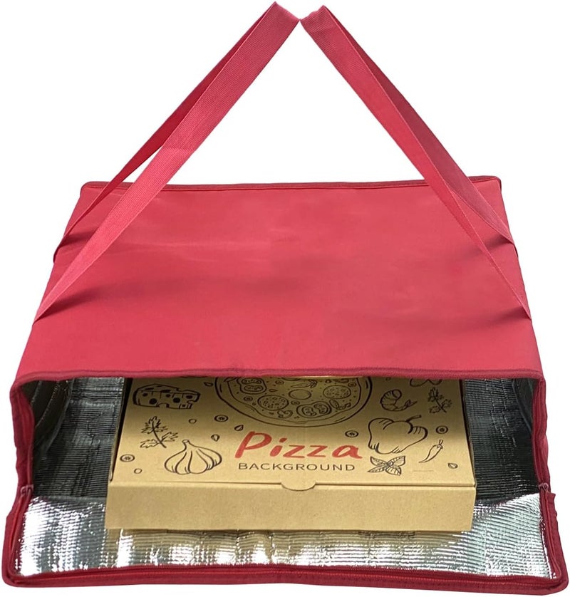 Yalin XXXL Large Insulated Cooler Bag, Styrofoam Cooler of Keep Food Hot or Cold, Reusable Double Zipper Food Delivery Bag for Grocery Shopping, 23" W x 15" H x 14" D (Red, 20" W x 20" D x 6" H) - Image 3